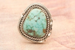 Genuine Kingman Turquoise Navajo Ring by Artie Yellowhorse